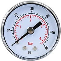 Los mejores  - Manómetro mecánico- manómetro axial BSPT de 1-8 pulg. Para aire- aceite y agua(0-60psi-0-4bar)